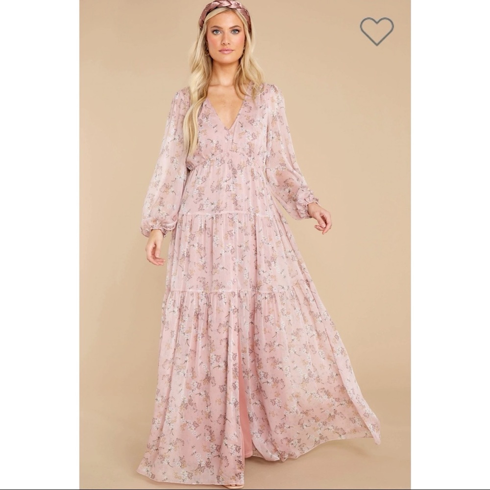 Love Symphony Mauve Pink Floral Print Dress